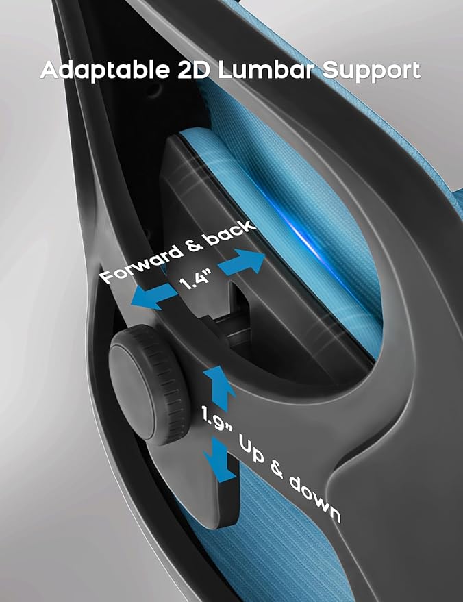 Drafting Chair Tall Office Chair with Flip-up Armrests Ergonomic Computer Standing Desk Chair with Comfy Lumbar Support and Adjustable Footrest Ring for Bar Height Desk(Black-Blue)