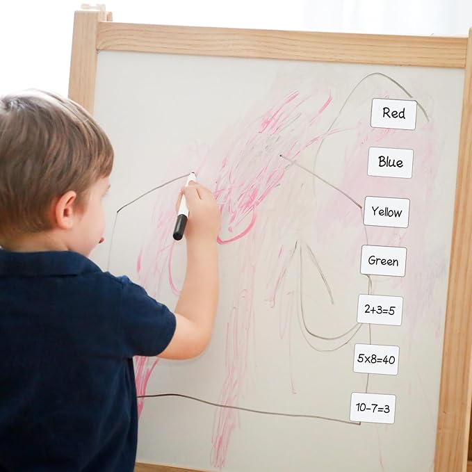 Dry Erase Magnetic Label 5x3 Inch White, Reusable Magnetic Dry Erase Labels for Whiteboards，Pack of 40