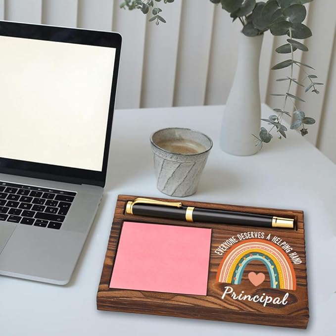 Principal Sticky Note Holder, Principal Appreciation Gifts, Thank You Gifts for Principal, Principal Christmas Gifts, Principal Office Decor Self-Stick Note Pad Holders YB371