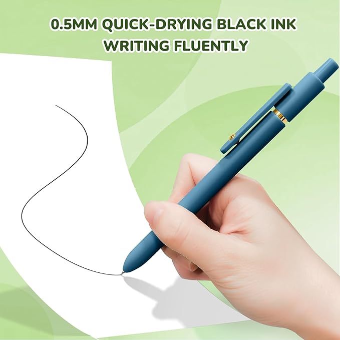 UIXJODO Gel Pens, 12 Pcs Black Ink Pens for Women, 0.5mm Fine Point Smooth Writing Pens, High-End Series Retractable Pens for Journaling Note Taking (12 Pcs Gold Morandi and Vintage)