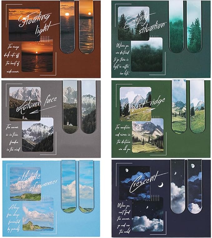 Magnetic Bookmarks Magnet Page Markers, 12 PCS Magnetic Page Clip for Students Teachers, Fun Book Marks for Reading (QS239)