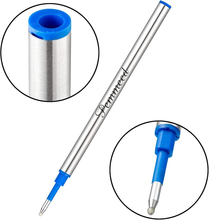 Rollerball Pen Refills Work for Original for G5/G6/G8 Pens, Pen Refills, Gel Ink Metal Standard Size Fine Point 0.7mm(5black +5blue) (Pack of 10)