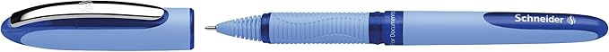 Schneider One Hybrid N Rollerball Pen, 0.3 mm Hybrid Needle Tip, Light Blue Barrel, Blue Ink, Box of 10 Pens (183403)