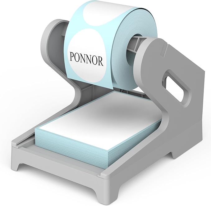 Label Holder for Rolls and Fanfold Labels Shipping Labels Stand Desktop Thermal Printer DIY Accessory Business Supplies for Home, Office(Grey)