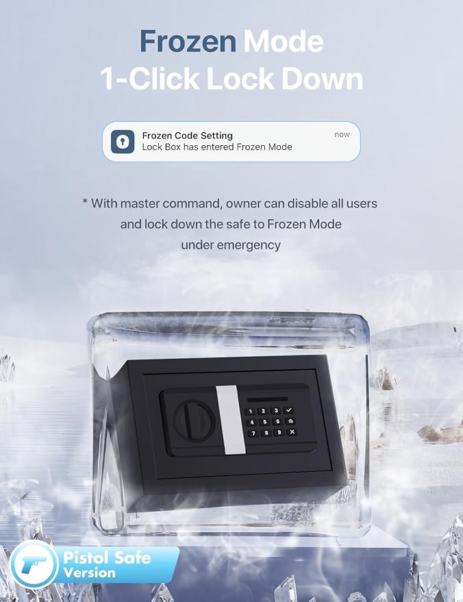 FORFEND Smart Home Safe | WiFi Safe Box App Lock/Alarm | Voice Command, Kidnap Alarm, Tamper Detect, Frozen Mode, Sub Account| Digital Safe Anti Theft