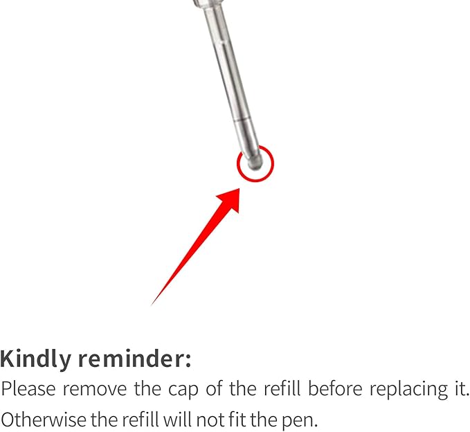 Red Ink Refills (6pcs), Replaceable Pens Refills, 1mm Medium Tip - Red