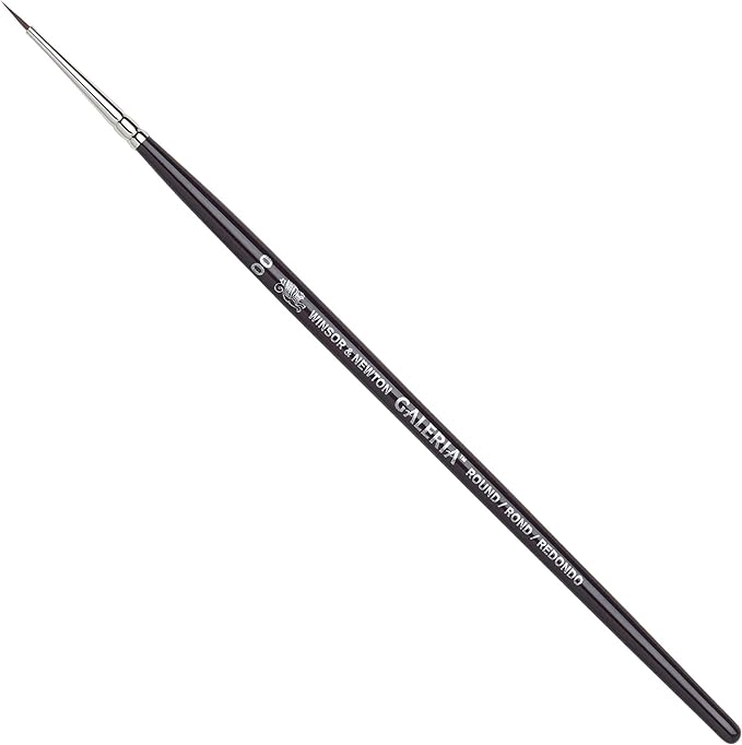 Winsor & Newton Galeria Round Short Handle Brush, Size 01,Black