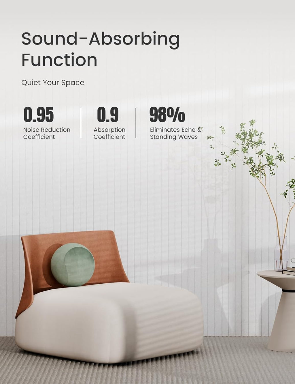 Bumusty Large Cork Board Alternative-47 x35 Felt Bulletin Board Tiles, with 30 Pushpins, 70 Adhesive Tabs, 12-Pack Slat Wall Paneling, Cork Boards for Office Push Pin Board Felt Board-Milky White