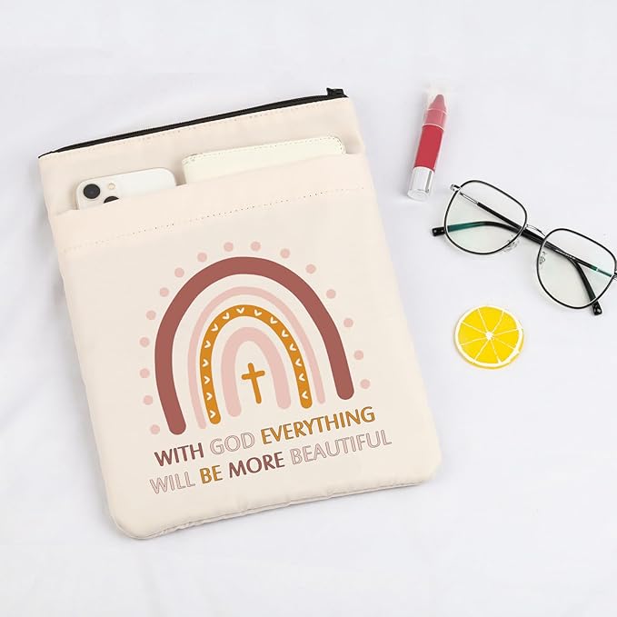 ENSIANTH Christian Gift Faith Gift with God Everything Will be More Beautiful Book Sleeve First Communion Gift Religious Gifts (god Beautiful BS)