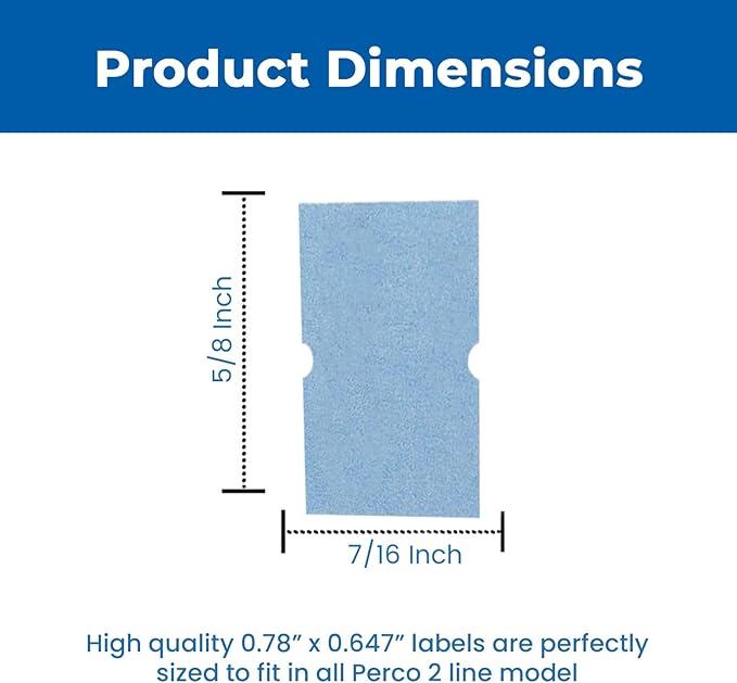 Perco 2 Line Blue Labels - 80 Rolls, 10 Sleeves, 80,000 Blank Price and Date Gun Labels for Perco 2 Line Price and Date Guns - Made in USA