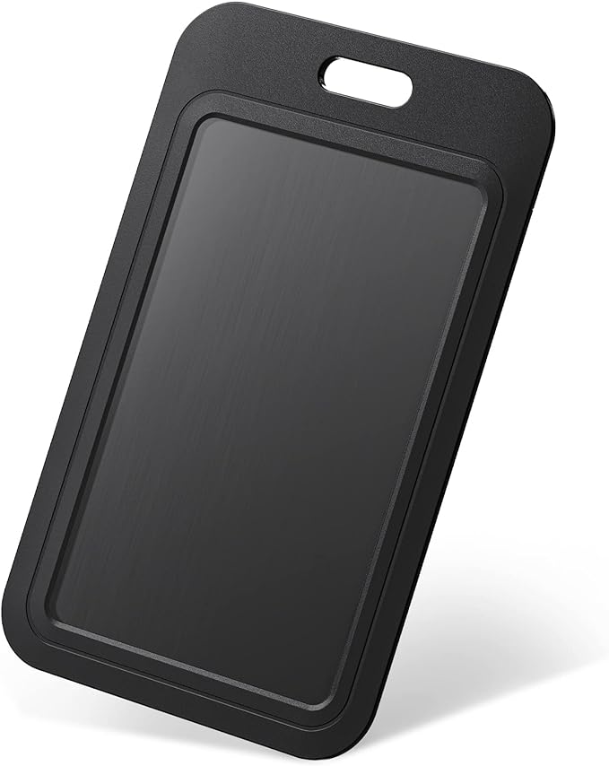 Uniclife 1 Pack Sliding ID Badge Holder Hard Black Vertical Plastic Card Case Protector Pouch with Clear Window for Office School ID Credit Cards Proximity Key Cards Driver’s Licenses and Passes