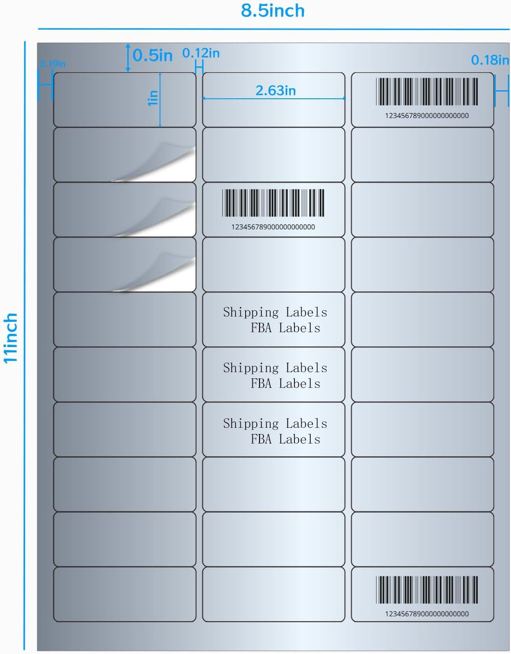 1" x 2-5/8" Address Labels- Matte Silver Mailing Labels Stickers for Laser/Inkjet Printer-Permanent Adhesive Stickers