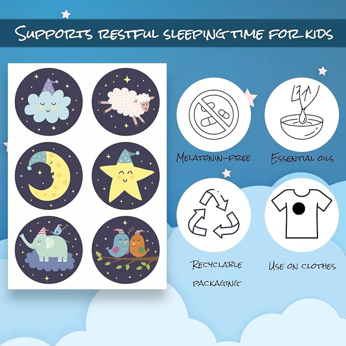 Sleep Patches for Kids and Adults - 60 Natural Essential Oils Sleep Aid Patches, Sleeping Patch for Kids & Adults, Sleep aid for Kids, Sleep Stickers, Sleeping Stickers, No Melatonin Sleep Aid