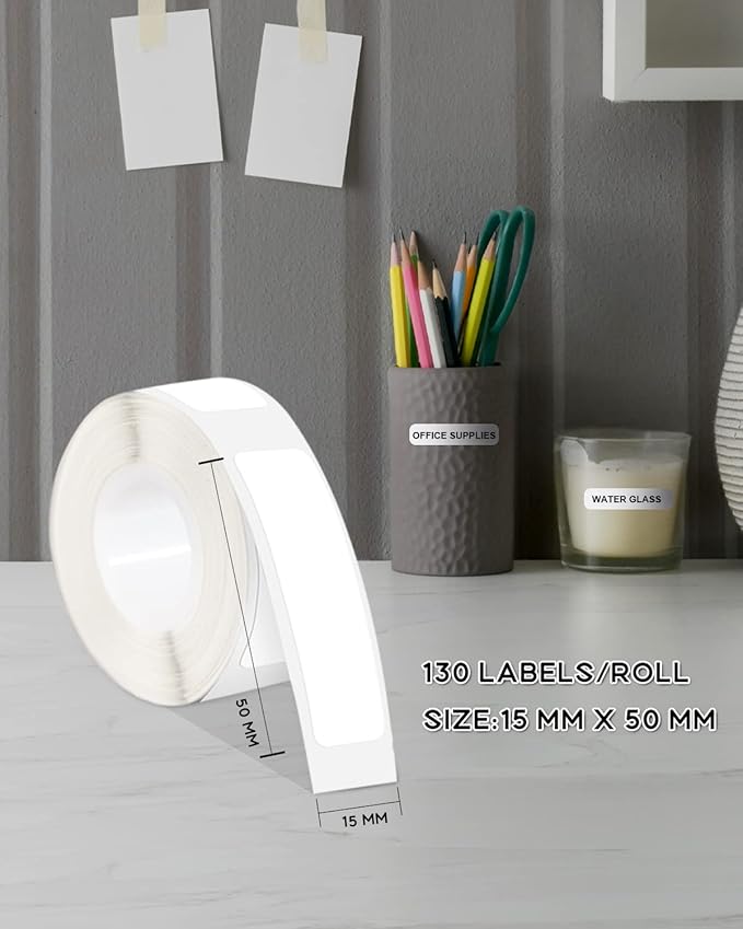 iEager Label Maker Tape, 15mm x 50mm, White Sticker Thermal Paper, Household Storage Labels, Self-Adhesive Label Tape, Set of 3