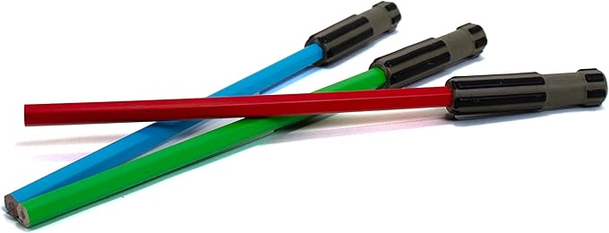 L LIFETIME Light Saber Pencils Party Favors, Star Fan Theme Goody Bag Supplies Blue Red Green with 3D Eraser Top for Boys Girls Adults Teen Tween Gift Birthday Celebration (24)