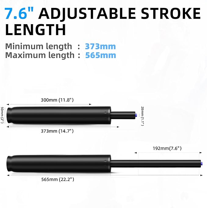 Sytopia Office Chair Cylinder Replacement - Heavy Duty Pneumatic Gas Lift Piston for Desk Chairs and Gaming Chairs - Universal Fit (14.6" ~ 22.2")