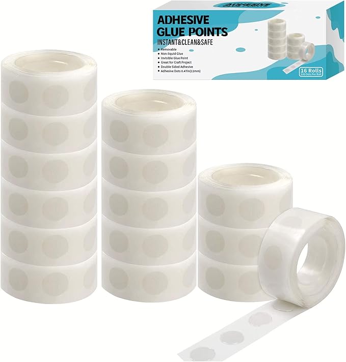 1600pcs Glue Point Clear Balloon Glue Removable Adhesive Dots Double Sided Dots of Glue Tape for Balloons Craft Glue Points Dots Sticky Dots or Wedding Decoration
