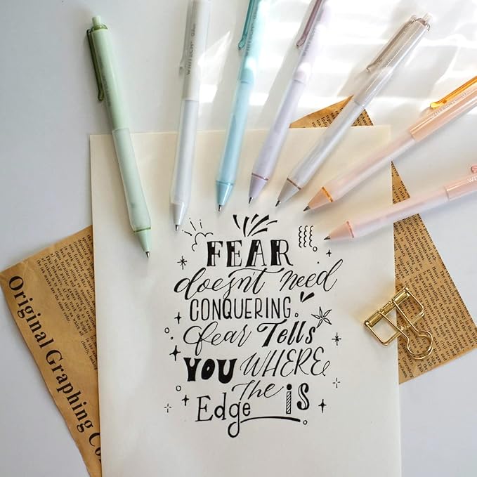 WRITECH Gel Ink Retractable Pens: Black Ink 0.7mm medium Fine Point Pen Set, Extra Smooth Tip No Bleed Smear Smudge Refillable Clickable Pens Bulk for Writing Journaling Multicolor 8ct