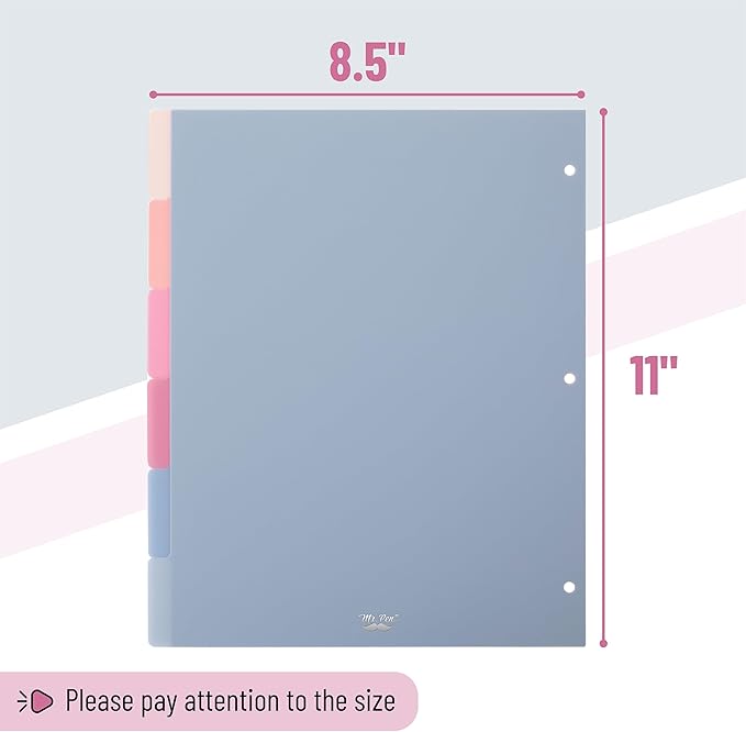 Mr. Pen- Binder Dividers, 6 Tab Dividers, Pack of 2 Sets (12 Dividers Total), Dividers, Plastic Dividers for 3 Ring Binder, Binder Dividers with Tabs, Binder Tabs, 3 Ring Binder Dividers