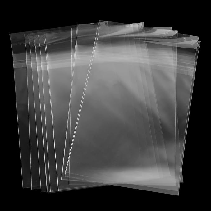 AUEAR, 200 Pack (11-3/8" x 14-3/16") Acid-Free Crystal Clear Sleeves Storage Bags for 11x14 Prints/Pictures/Photos/Framing Mat Mattes