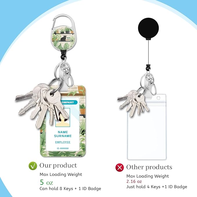 Lanyards for Id Badges, Black Cat Leaves Badge Holder with Retractable Reel Clip, Cute Work Name Tags Keychain Lanyard ID Card Protector Cover Case for Women Teacher Nurse Doctor Office