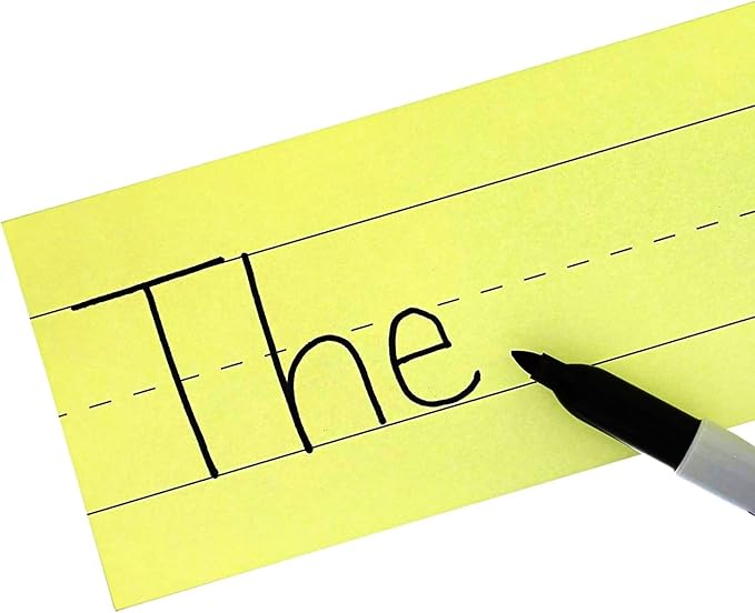 Juvale Colored Sentence Strips for Teacher Supplies, Classroom, Lined Paper Borders for Writing Words (5 Colors, 3 x 24 Inch) - 100 Pack