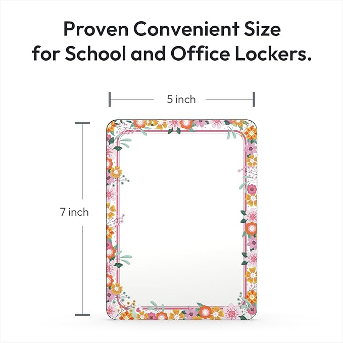 Locker Mirror Magnetic for School and Office, Strong Magnetic Mirror for Locker, Magnetic Locker Mirror with Colorful Design, Practical Locker Accessories, 1 Pack, 5 inxh x 7 inch