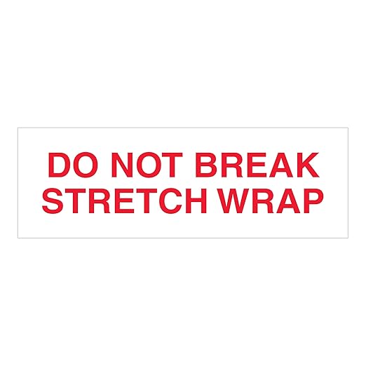 Aviditi Tape Logic 2 Inch x 110 Yard 2.2 Mil Red/White, Heavy Duty Packing Tape, "Do Not Break Stretch Wrap" 36 Pack, Perfect for Packing, Shipping, Moving, Home and Office