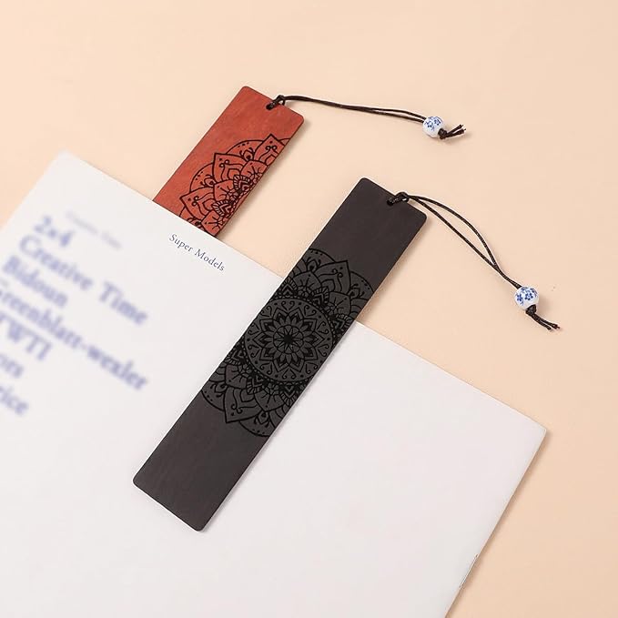 4 pcs Book Marks Set, Boho Book Markers, Bookmarks for Men Women Book Lovers Bookworm (Mandala Set)
