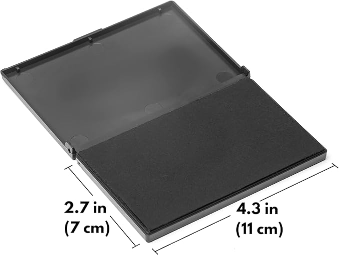 Ink Pad for Rubber Stamps, Stamp Pad for Clear Impression Stamping, Quality Felt Pad Black Ink, Red Ink, Blue Ink (Black, M (2.7 * 4.3))