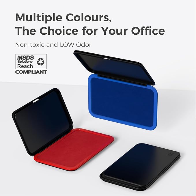 Large Stamp Pad Kit (1oz Ink Included) - 3.50"x 6.25", Magnetic Lid, Premium Quality Felt Stamp Pad (Black)