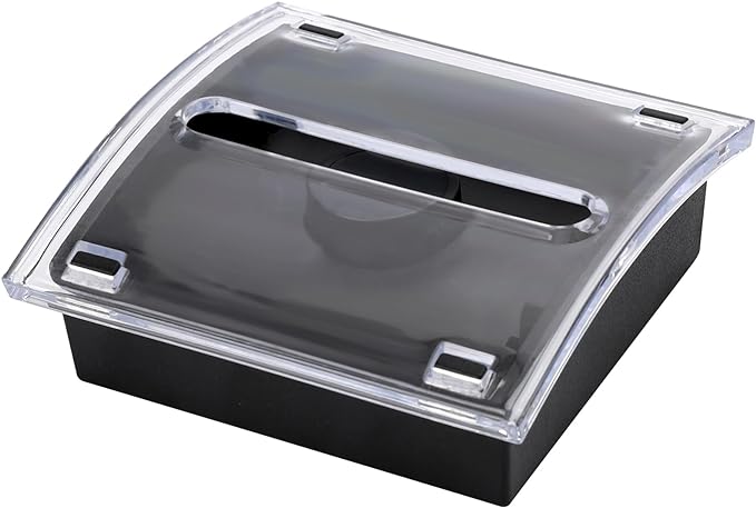 1 Pcs Pop Up Sticky Note Dispenser Sticky Note Holder Pop Up Note Dispenser Transparent Top for 3 x 3 Inch Sticky Notes School Office Home Store Black Base Clear Top (1)