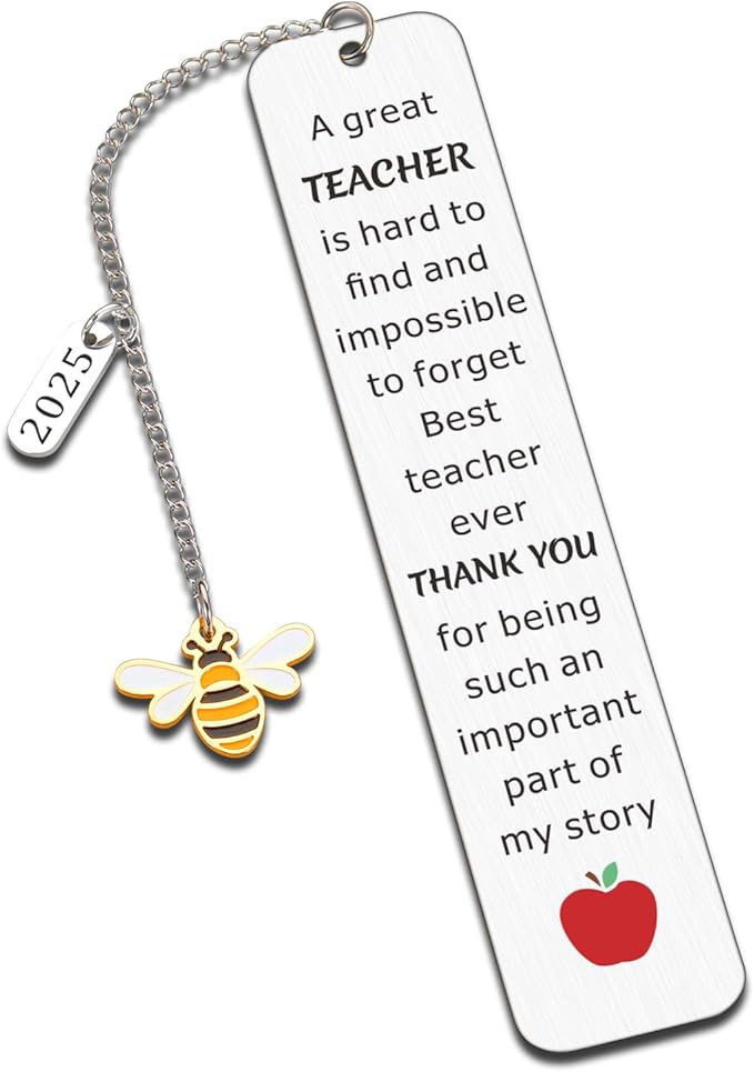Teacher Christmas Gifts, Teacher Appreciation Gifts, Teacher Gifts for Women, Cute Bee Bookmark Gifts for Teachers, Teacher Thank You Gifts, Valentines Day Gifts for Teachers, Teacher Retirement Gift
