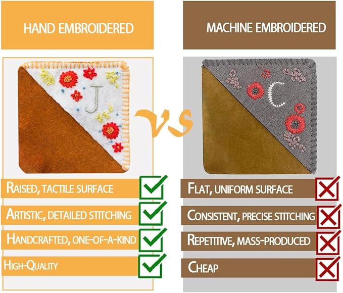 Personalized Hand Embroidered Corner Bookmark, Bookmarks for Women, Personalized Bookmark for Books, Cute Flower Book Mark, Hand Stitch Gift for Women for Book Lovers by HNQCPCVU (O, White)