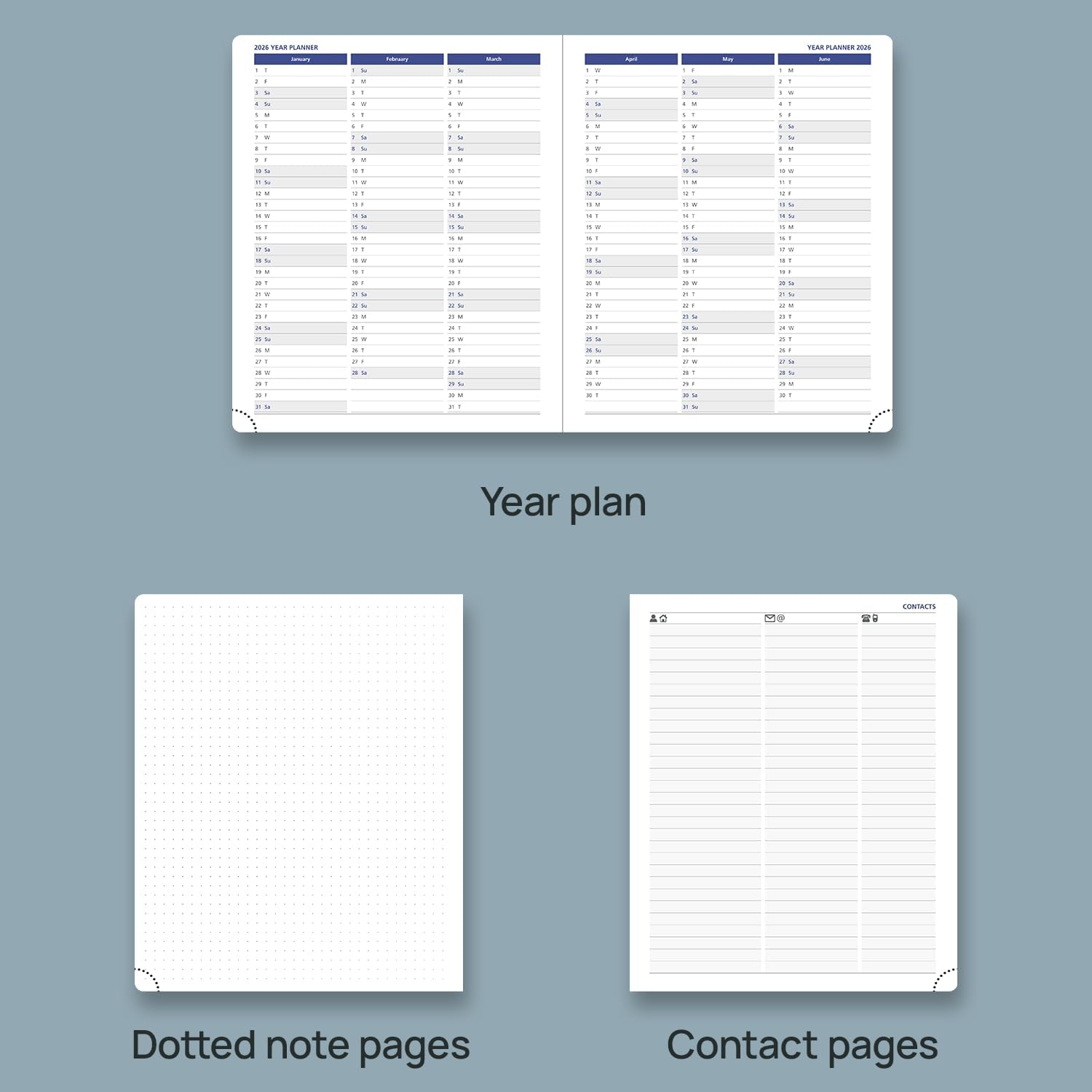 POPRUN Weekly Planner 2025-2026, 7.25'' x 8.5'', 15-Minute Hourly Appointment Book (July 2025-June 2026) with PU Leather Softcover, Monthly Tabs, Inner Pocket - Brown