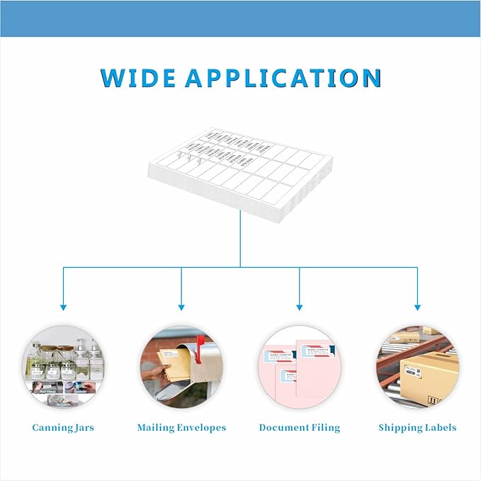 Address Labels, JIQEZNL Premium 1" x 2-5/8" Mailing Labels for Envelopes, 1800 Address Label Sticker Paper for Laser/Ink Jet Printer, White Blank Printable Sticker Labels 30 Per Sheet 8.5"×11"