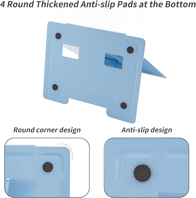 Metal Book Stand Book Holder Book Stand for Reading Adjustable Book Holder for Reading (Full Blue)
