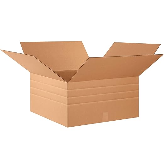 Aviditi MD242412 Multi-Depth Corrugated Box, 24" Length x 24" Width x 12" Height, Kraft (Bundle of 10)