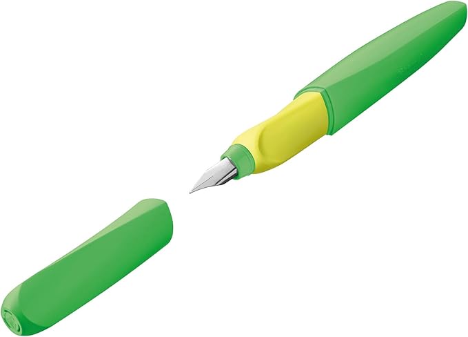 Pelikan Twist Fountain Pen with 1 Ink Cartridge, Medium Nib, Neon Green, Boxed (807258)