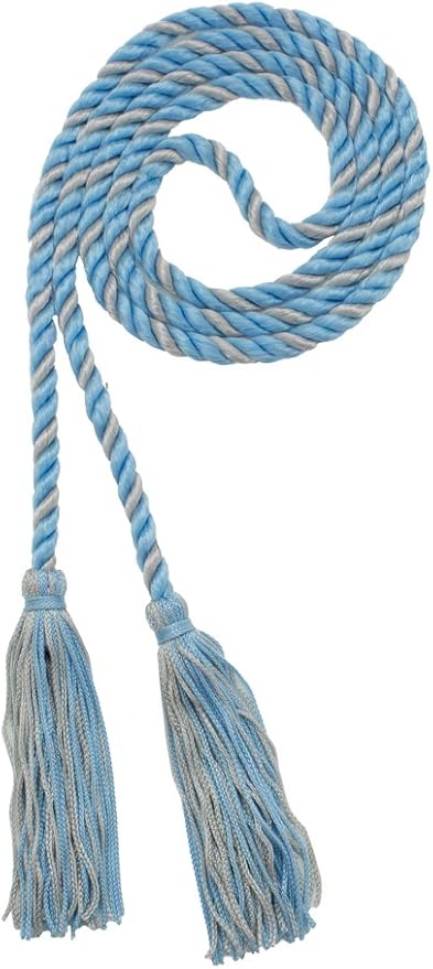 Tassel Depot Graduation Honor Cord - LT Blue/Gray - Every School Color Available - Made in USA