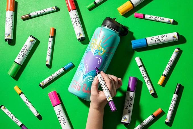 Glass Pen Window Marker: Liquid Chalk Markers for Glass, Car Marker or Mirror Pen with Washable Paint - Car Windows, Storefront Window, Wedding, Parade, Party & Holiday Decorations (White, Fine Tip)