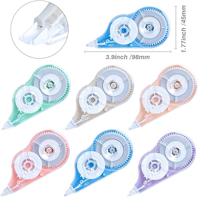 Correction Tape, 12 Pack White Out Correction Tape Dispenser, Easy to Use Applicator for Instant Corrections, Study Supplies and Office Products, 144mx5mm