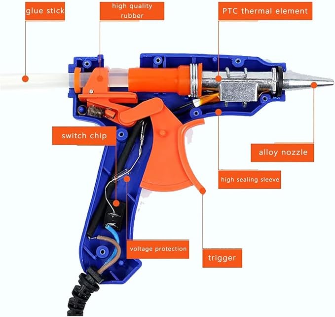 Mini Hot Glue Gun 30pcs Glue Stick Hot Glue Gun Set For Quick Repair Artist DIY Art Home 20w Blue