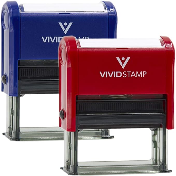 Approved/Denied by Date Self Inking Rubber Stamp - 2 Pack (Blue Ink/Red Ink) Medium