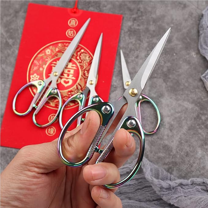 5" All Stainless Steel Office Scissors,Ultra Sharp Blade Shears,Sturdy Sharp Scissors for Office Home School Sewing Fabric Craft DIY Multipurpose Scissors Colorful