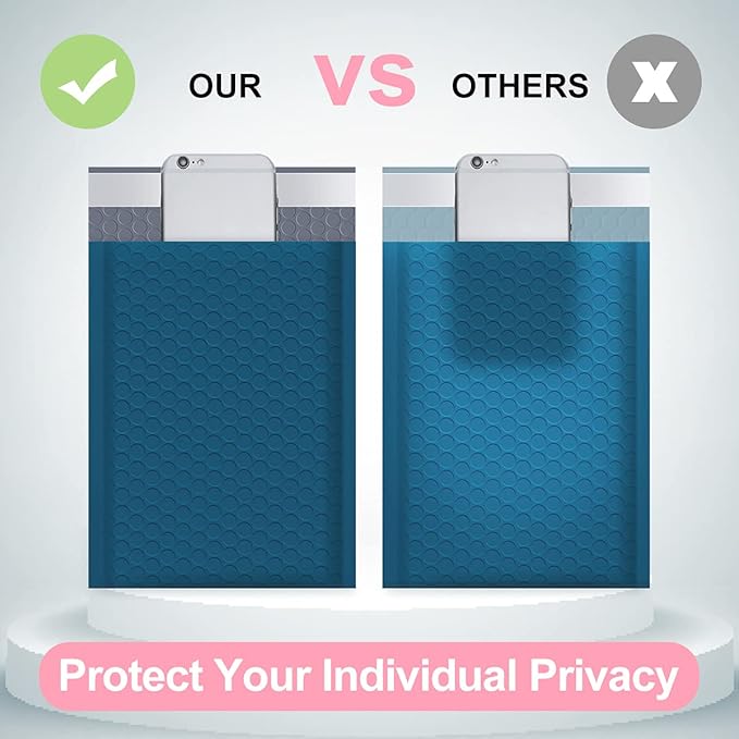 UCGOU Bubble Mailers 8.5x12 Inch Navy Blue 25 Pack Usable Size 8.5x11 Poly Padded Envelopes #2 Medium Mailing Opaque Packaging Postal Self Seal Waterproof Boutique Shipping Bags for Clothes Makeup