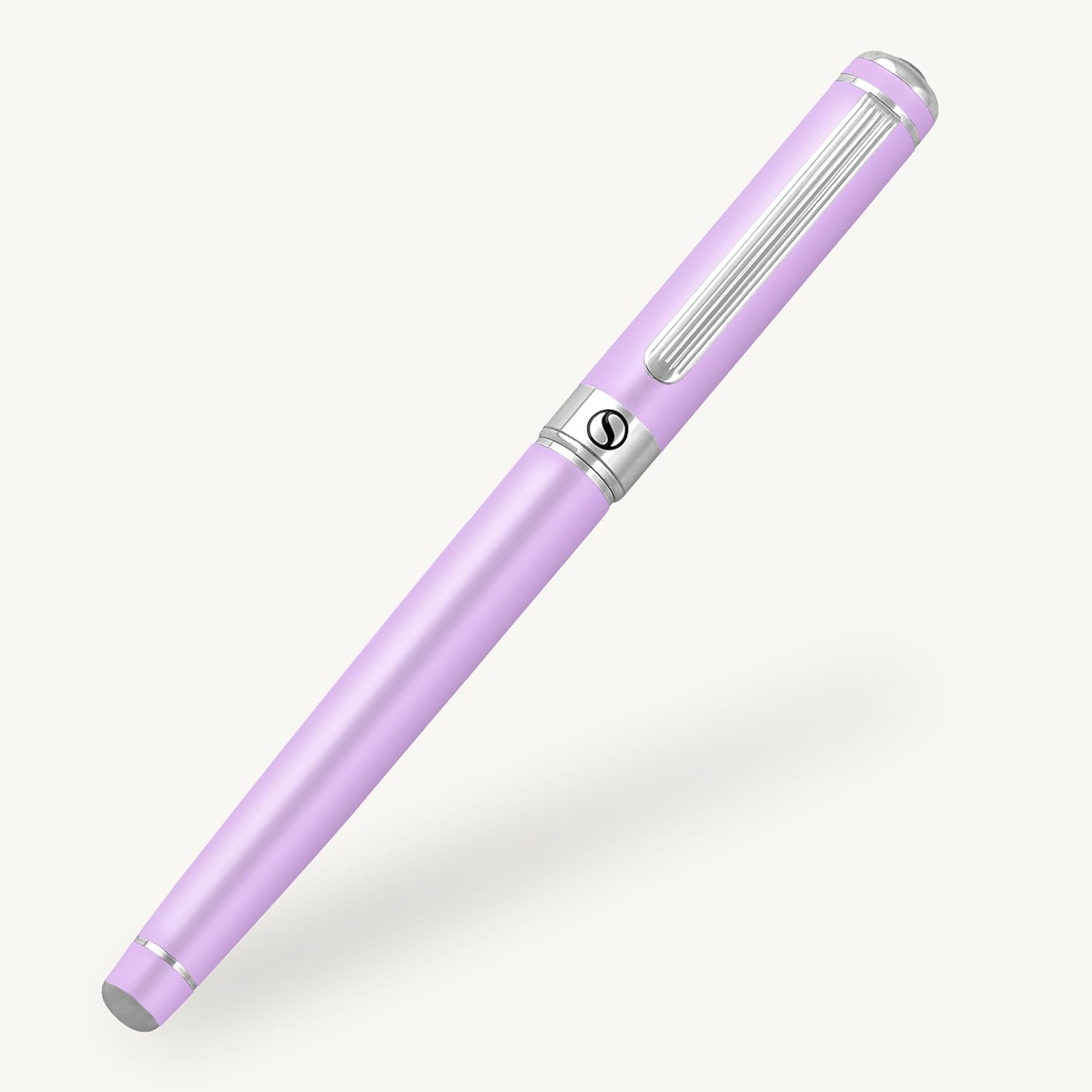 Scriveiner Lavender Rollerball Pen - Stunning Luxury Pen With Chrome Finish, Schmidt Ink Refill, Best Roller Ball Gift Set for Men & Women, Professional, Executive Office, Nice Pens