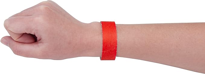 100 Pcs Wristbands, 1-100 Consecutive Numbers Waterproof Tearproof and Printable Wrist Straps Admission Bracelets Tickets (Red)