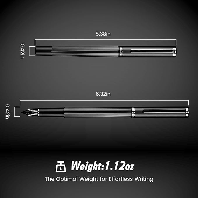 JINHAO Fountain Pen Fine Nib, Includes Ink Cartridges & Converter, Perfect Weight, Optimal Flow, No Skips