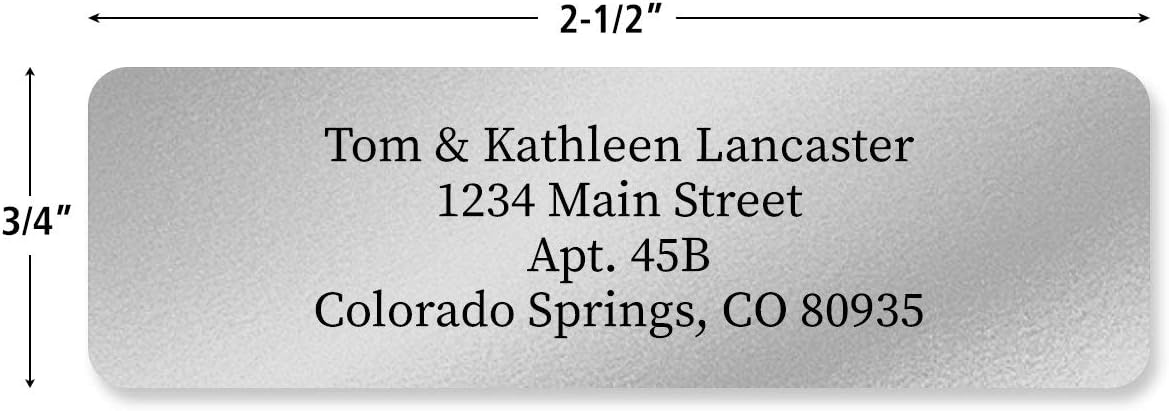 Personalized Return Address Labels, Roll of 500 Silver Foil Self-Adhesive Labels Without Dispenser, Customize with Name & Shipping Address, Colorful Images